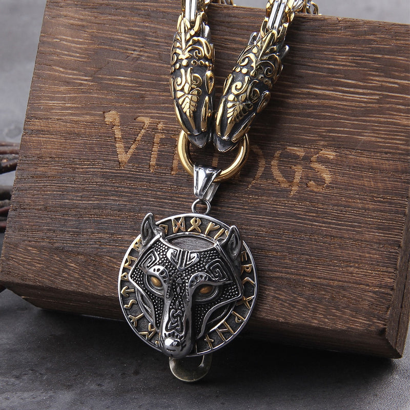 Fenrir Norse Wolf Viking Necklace - Viking Jewelry - Stainless Steel