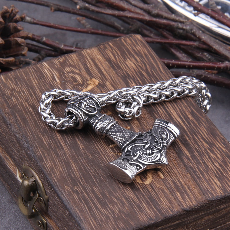 Hammer of Thor Viking Necklace - Mjolnir Viking Necklace - Viking Jewelry - Stainless Steel