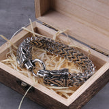 Dragons Bite Viking Bracelet - Stainless Steel - Dragon Bracelet - Norse Bracelet