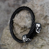 Skull Viking Bracelet - Viking Arm Ring - Viking Jewelry - Adjustable