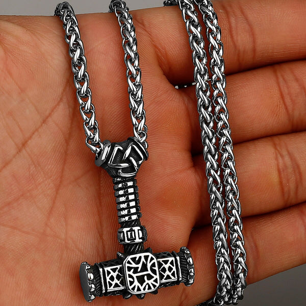 Thors Hammer Necklace - Mjolnir - Valknut Viking Necklace - Viking Jewelry
