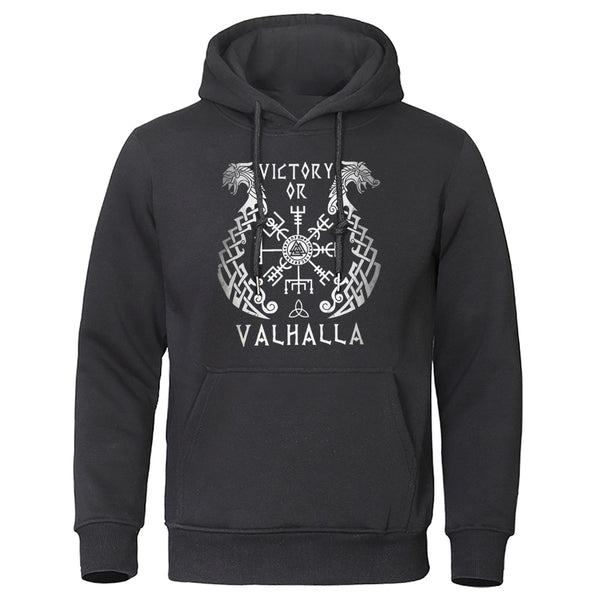 Viking Clothing - Viking Clothes - Viking Shirt - Viking Men's Valhalla Cotton Linen Long Sleeve Hoodies