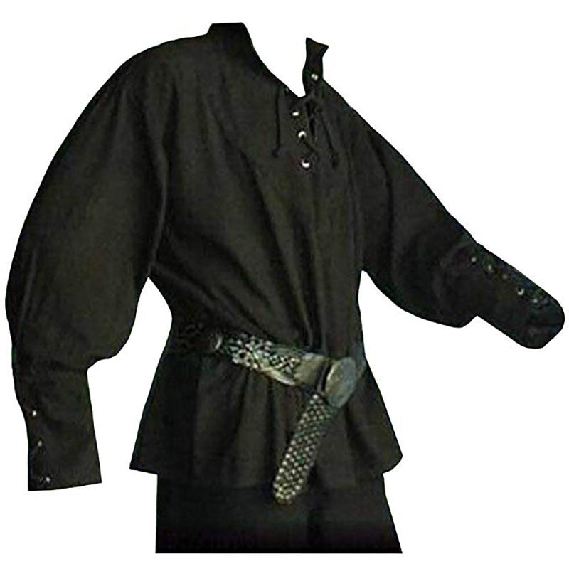 Viking Clothing - Viking Shirt - Viking Tunic - Viking Clothes - Viking Men's Renaissance Long Sleeve Shirt