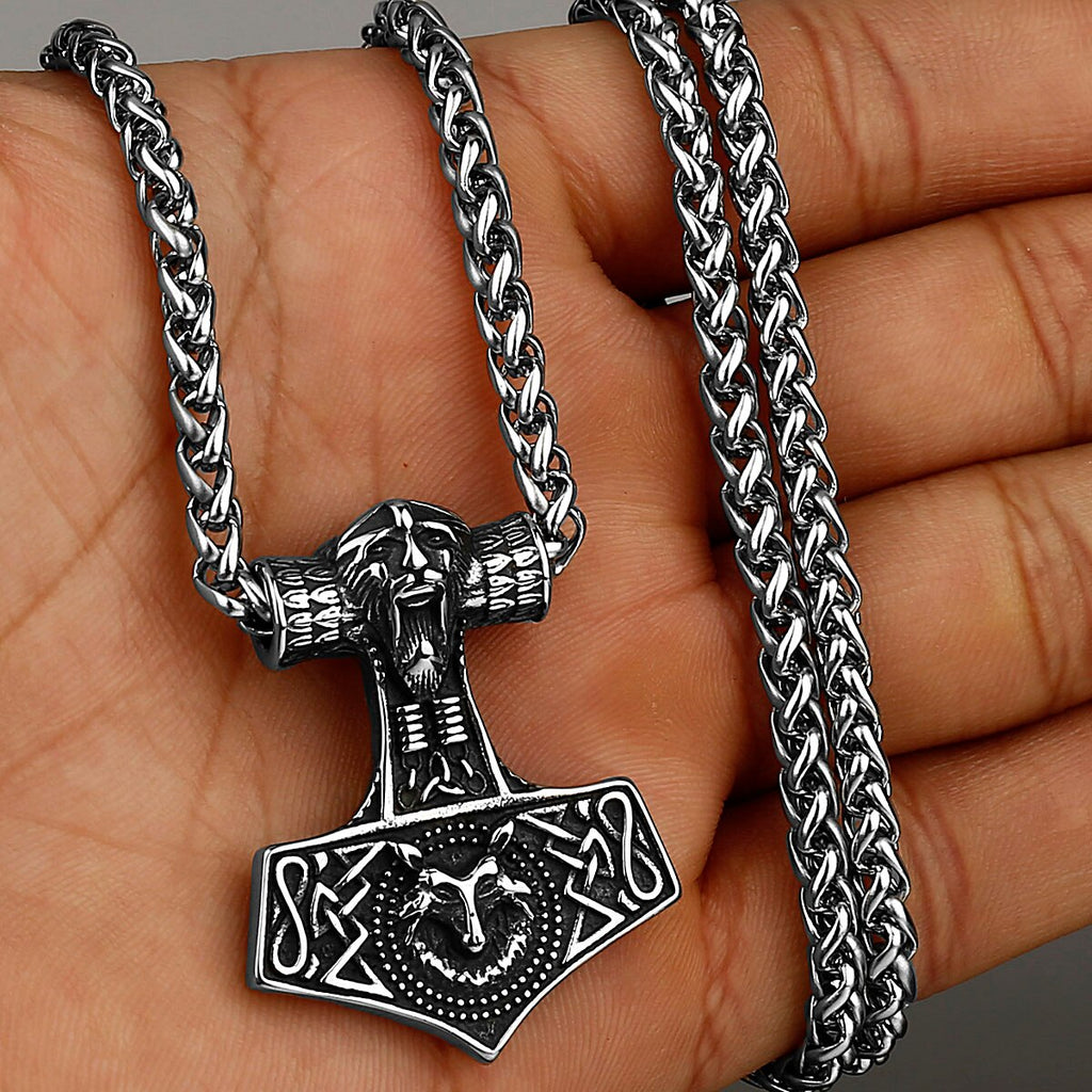 gryde Mars Profeti Thors Hammer Necklace - Odim Goat Mjolnir Necklace - Viking Necklace –  Relentless Rebels