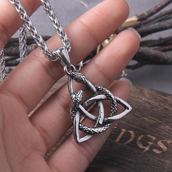 Celtic Knot Viking Necklace - Snake Design Viking Necklace - Viking Jewelry - Stainless Steel