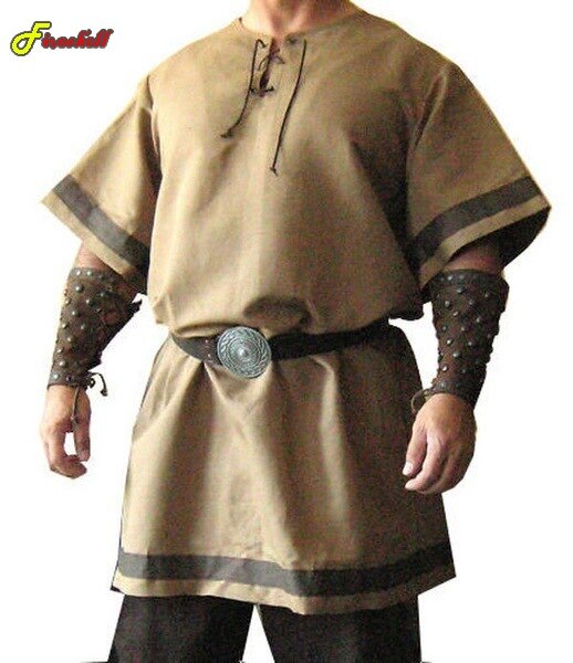 Viking tunic short sleeve Theobald, dark brown ⚔️ Medieval Shop