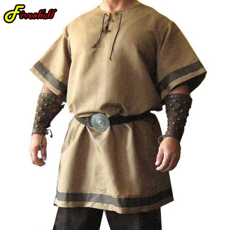 Viking Clothing - Viking Shirt - Viking Tunic - Viking Clothes - Viking Men's Renaissance Shirt Short Sleeve