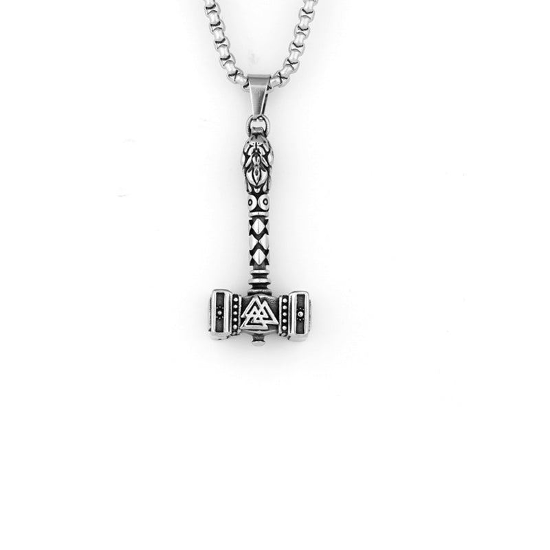 Thors Hammer Necklace - Mjolnir - Valknut Rune Viking Necklace - Viking Jewelry