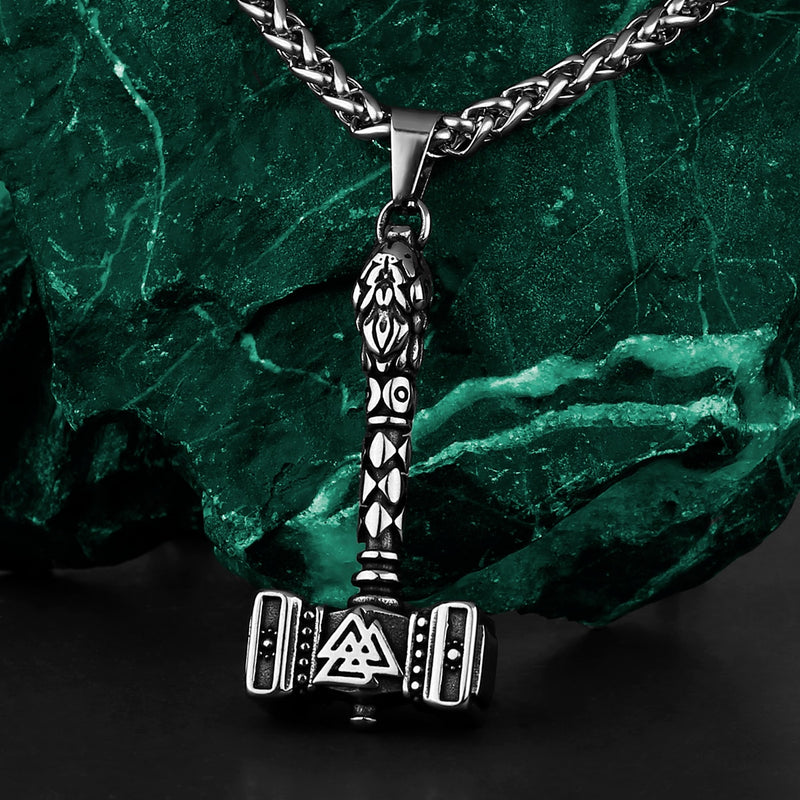 Viking thor hammer mjolnir necklace for men rune Palestine | Ubuy