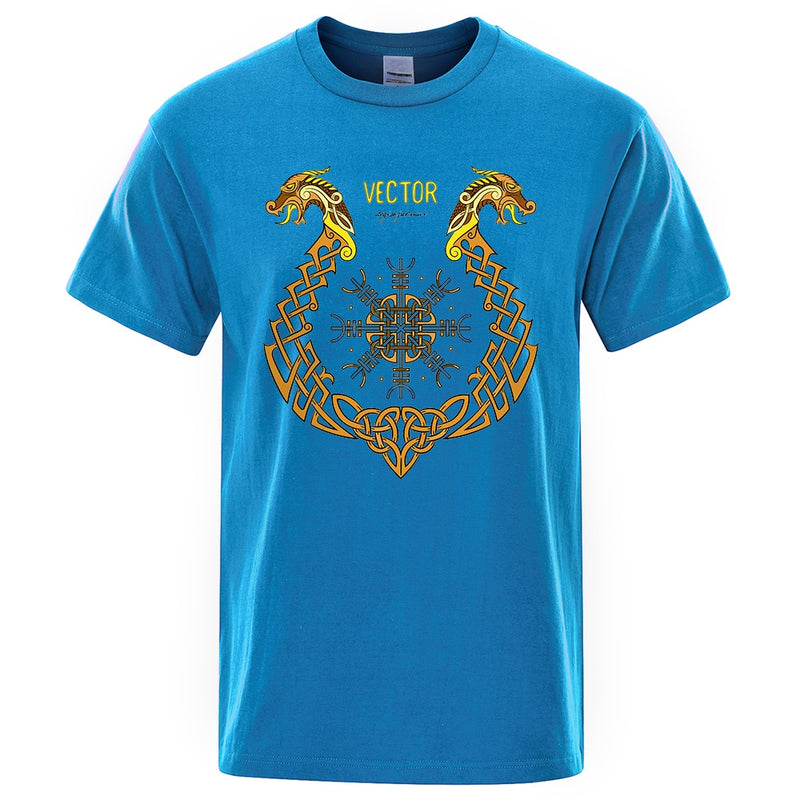 Viking Clothing - Viking T-Shirt - Viking Clothes - Viking Shirt - Viking Men's Fashion Cotton Linen Shirt Short Sleeve