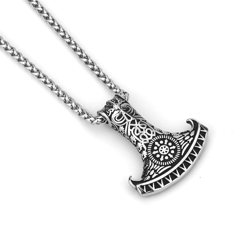 Thors Hammer Necklace - Vegvísir Axe Mjolnir - Viking Necklace - Viking Jewelry