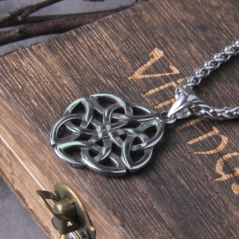 Vintage Irish Celtics Trinity Love Knot Necklace Pendant Mens Viking Nordic  Necklace Punk Stainless Steel Jewelry Wholesale
