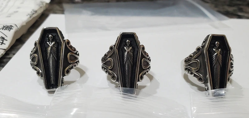 vampire ring jewelry men women coffin ring gothic jewelry stainless steel biker ring